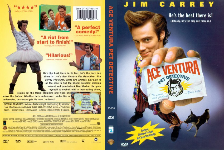 ace ventura pet detective Movie DVD Scanned Covers 211Ace Ventura