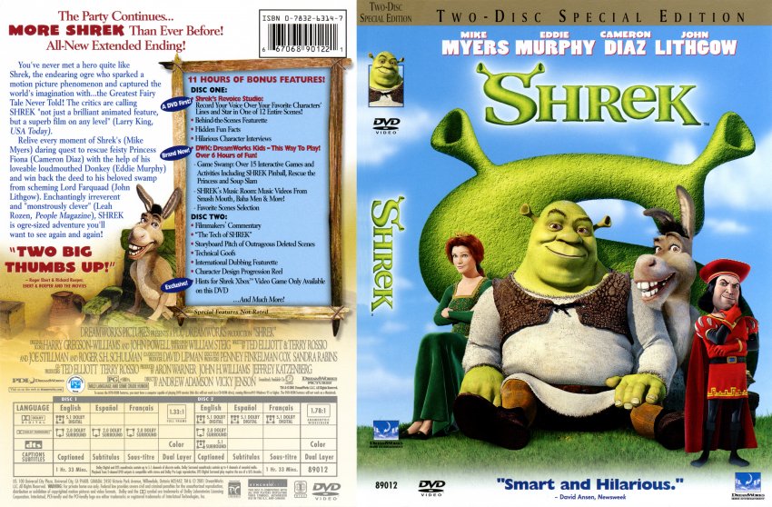 Shrek (double) - Movie DVD Scanned Covers - 246Shrekdbl :: DVD Covers