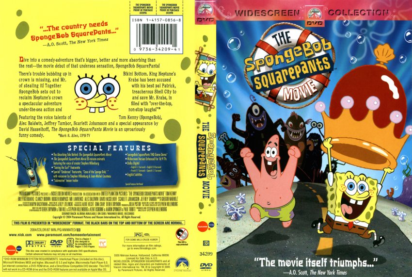 The Spongebob Squarepants Movie Widescreen Dvd Cover