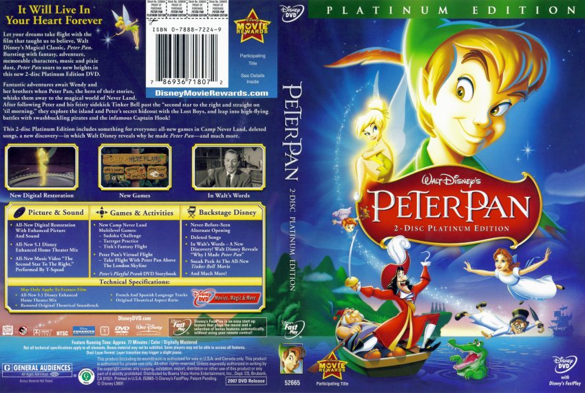 Peter Pan - 2 Disc Platinum Edition - Movie DVD Scanned Covers ...