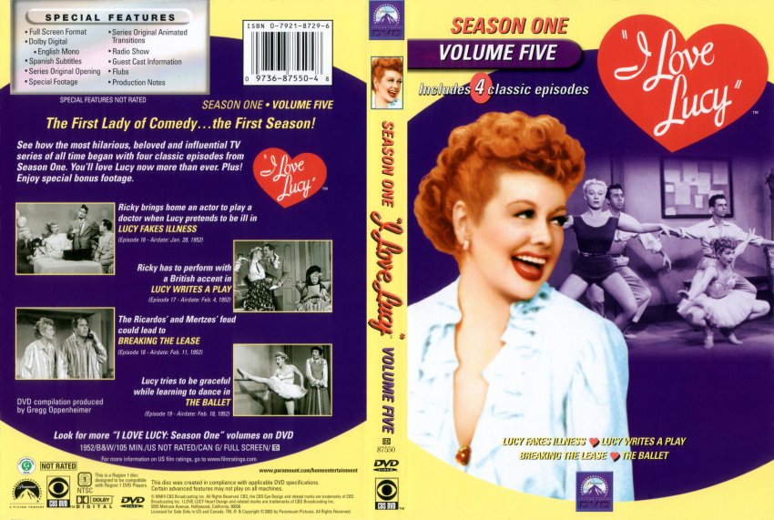 I Love Lucy Season One Volume Five Movie Dvd Scanned Covers 676i Love Lucy Season 1 Vol 5 Dvd Covers