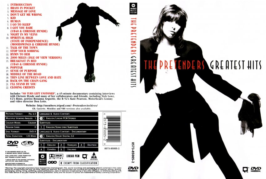 cover or album the pretenders greatest hits