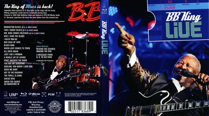 BB King Live - Movie Blu-Ray Scanned Covers - BB King Live - English ...